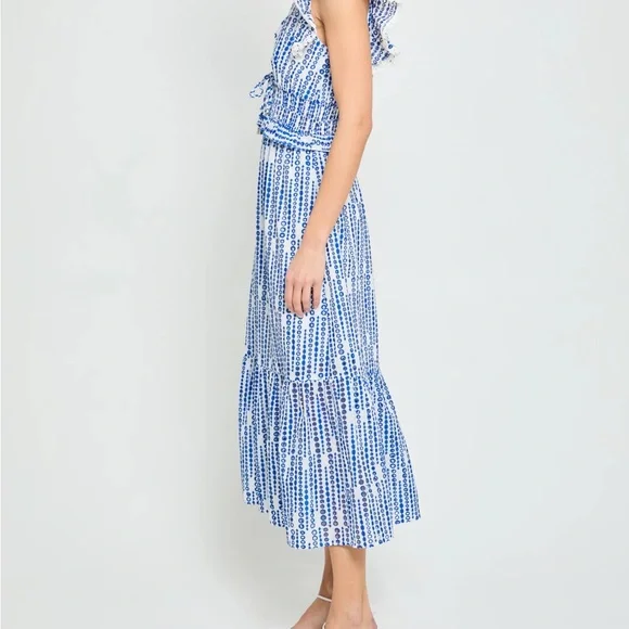 Blue and White Patterned Dress - Picture 5 of 7